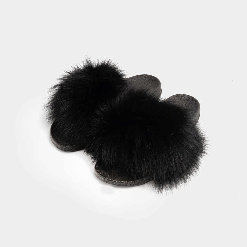ST. MORITZ - Slipper with Black Fox Fur